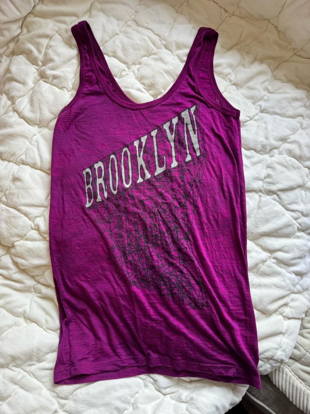 Women's Magenta 'Brooklyn' Graphic Tank Top